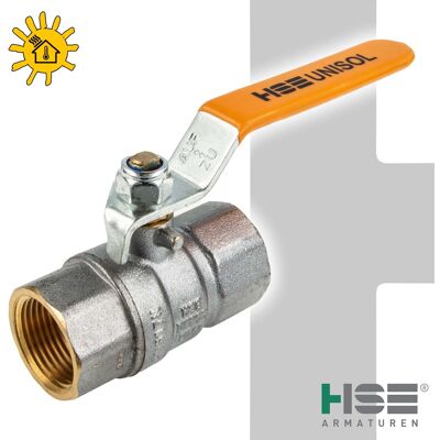 Hermann Schmidt - Hse Unisol Solarkugelhahn Typ 1610, Beids. Innengewinde Rp 1/2 Zoll (dn 15), Stahlhebel Lang, Ms-verchromt Hermann Schmidt - Hse Unisol Solarkugelhahn Typ 1610, Beids. Innengewinde Rp 1/2 Zoll (dn 15), Stahlhebel Lang, Ms-verchromt