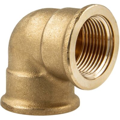 Tecuro - Winkel 90° Beidseitig Innengewinde Rp 1 1/4 (5/4) Zoll, Messing Blank Cw617n Tecuro - Winkel 90° Beidseitig Innengewinde Rp 1 1/4 (5/4) Zoll, Messing Blank Cw617n