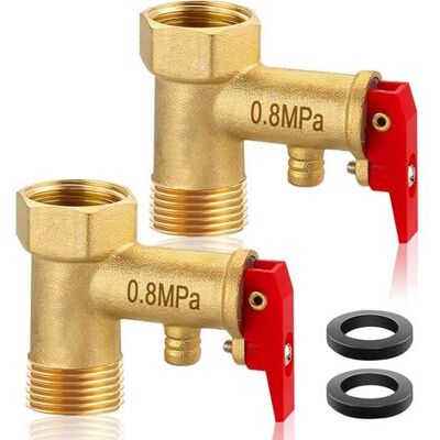 OEM Satz Mit 2 1/2"-sicherheitsventilen, 0,8 Mpa Messing, 1/2" Ig X 1/2" Ag Sicherheitsventil Für Warmwasserbereiter, Wasserdruckbegrenzungsventil Mit Membran Und Dichtung OEM Satz Mit 2 1/2"-sicherheitsventilen, 0,8 Mpa Messing, 1/2" Ig X 1/2" Ag Sicherheitsventil Für Warmwasserbereiter, Wasserdruckbegrenzungsventil Mit Membran Und Dichtung