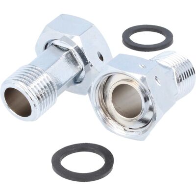 Tecuro Wasserzähler Verschraubungen 3/4 Zoll Üwm X 1/2 Zoll Ag - 2-er Set, Ms-verchromt Tecuro Wasserzähler Verschraubungen 3/4 Zoll Üwm X 1/2 Zoll Ag - 2-er Set, Ms-verchromt