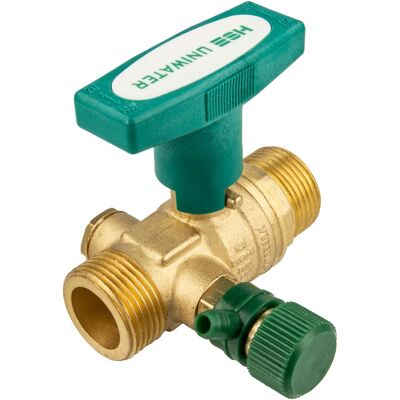 Hermann Schmidt - Uniwater System Kugelhahn Mit Entleerung Und Iso-t-griff, Beidseitig 1 Zoll Ag (dn 20), Typ 1438 Hermann Schmidt - Uniwater System Kugelhahn Mit Entleerung Und Iso-t-griff, Beidseitig 1 Zoll Ag (dn 20), Typ 1438