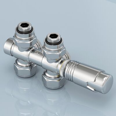 Anschlussarmatur Ventil Mit Thermostat Für Heizkörper Und Handtuchtrockner Hahnblock Heizungszubehör Eck- Und Durchgangsform Φ16xg1/2' Chrom - Emke Anschlussarmatur Ventil Mit Thermostat Für Heizkörper Und Handtuchtrockner Hahnblock Heizungszubehör Eck- Und Durchgangsform Φ16xg1/2' Chrom - Emke