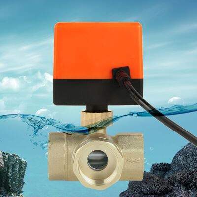 HEAT 220 V Wechselstrom-kugelhahn Aus Messing, Elektrisch Betrieben, 3-wege, 3-adrig, T-typ, 1,6 Pa Gewinde, Dn25 G1" HEAT 220 V Wechselstrom-kugelhahn Aus Messing, Elektrisch Betrieben, 3-wege, 3-adrig, T-typ, 1,6 Pa Gewinde, Dn25 G1"
