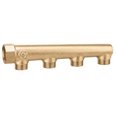 CALEFFI Messing-Verteiler - 3/4" 4-Ausgänge, Heizung & Kühlung CALEFFI Messing-Verteiler - 3/4" 4-Ausgänge, Heizung & Kühlung