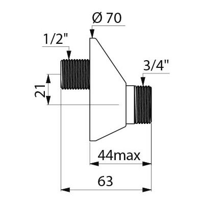 Versetzte Verbindung M3/8 M3/4 Unter Rosette Delabie Achsabstand 21 Mm - 2 Stück - 857018.2p Versetzte Verbindung M3/8 M3/4 Unter Rosette Delabie Achsabstand 21 Mm - 2 Stück - 857018.2p