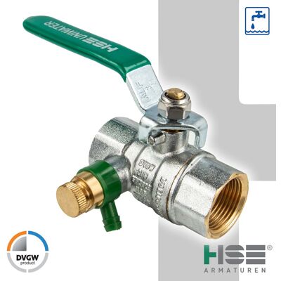 Hermann Schmidt - Uniwater Trinkwasser-kugelhahn Mit Entllerung Beids. Innengewinde 3/8 Zoll (dn 10), Typ 1497 Hermann Schmidt - Uniwater Trinkwasser-kugelhahn Mit Entllerung Beids. Innengewinde 3/8 Zoll (dn 10), Typ 1497