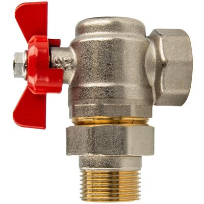 Winkel Kugelhahn Mit Verschraubung G 1/2 Zoll X Innengewinde Rp 1/2 Zoll, Messing Vernickelt - Tecuro Winkel Kugelhahn Mit Verschraubung G 1/2 Zoll X Innengewinde Rp 1/2 Zoll, Messing Vernickelt - Tecuro