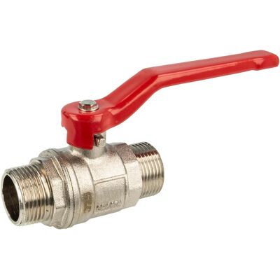 Tecuro Kugelhahn, Beidseitig Außengewinde G 3/4 Zoll (dn 20) Stahlhebel Lang, Messing Vernickelt Tecuro Kugelhahn, Beidseitig Außengewinde G 3/4 Zoll (dn 20) Stahlhebel Lang, Messing Vernickelt