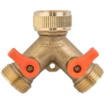 BRADAS 3/4" Regulierbarer 2-fach-verteiler Mit Hahnanschluss Und Kugelhähnen Aus Messing BRADAS 3/4" Regulierbarer 2-fach-verteiler Mit Hahnanschluss Und Kugelhähnen Aus Messing