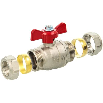 Tecuro - Kugelhahn Mit Klemmringverschraubung Für Cu-rohr Ø 18 Mm Flügelgriff Tecuro - Kugelhahn Mit Klemmringverschraubung Für Cu-rohr Ø 18 Mm Flügelgriff