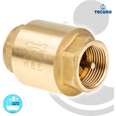 Tecuro Messing Rückschlagventil 1/2 Zoll Ig - Dn 15 / Pn 25, Baulänge 57 Mm - Schwere Bauform Tecuro Messing Rückschlagventil 1/2 Zoll Ig - Dn 15 / Pn 25, Baulänge 57 Mm - Schwere Bauform