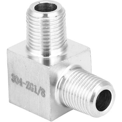 HEAT Bspt-rohrverbinder, Außengewinde Auf Außengewinde, 90°-winkel, Edelstahl 304, 1/8 Zoll HEAT Bspt-rohrverbinder, Außengewinde Auf Außengewinde, 90°-winkel, Edelstahl 304, 1/8 Zoll