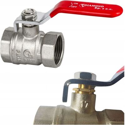 Diamond Kugelhahn 2 1/2"" Mit Gw-verschraubung, Roter Griff Für Wasser Diamond Kugelhahn 2 1/2"" Mit Gw-verschraubung, Roter Griff Für Wasser