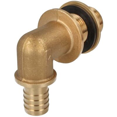 Tecuro - Tankdurchführung, Regetonnenverschraubung 90°, Ag 1 Zoll X Tülle Ø 25 Mm Ms Tecuro - Tankdurchführung, Regetonnenverschraubung 90°, Ag 1 Zoll X Tülle Ø 25 Mm Ms