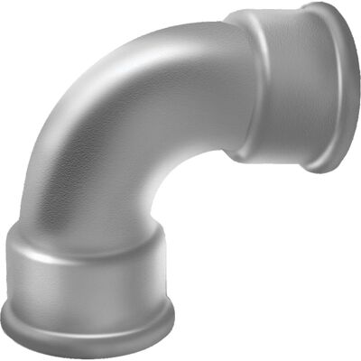 ATUSA Großer Radius 90° Bogen Aus Schwarzem Gusseisen Ff 26x34 ATUSA Großer Radius 90° Bogen Aus Schwarzem Gusseisen Ff 26x34