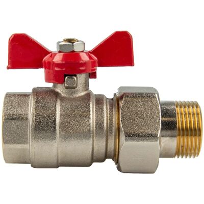 Tecuro - Kugelhahn Mit Verschraubung G 3/8 Zoll X Innengewinde Rp 3/8 Zoll, Messing Vernickelt Tecuro - Kugelhahn Mit Verschraubung G 3/8 Zoll X Innengewinde Rp 3/8 Zoll, Messing Vernickelt