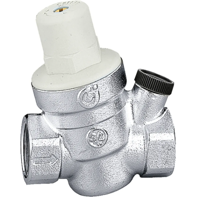 Schrägdruckminderer, Mit Manometeranschluss. Anschluss 3/4 "f Caleffi 533451 Verchromt Schrägdruckminderer, Mit Manometeranschluss. Anschluss 3/4 "f Caleffi 533451 Verchromt