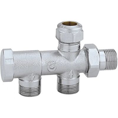 Caleffi Monotube Hahn - 40mm Mitteabstand - Chrom Caleffi Monotube Hahn - 40mm Mitteabstand - Chrom
