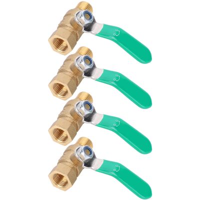 HEAT 4 Stück Messing-kugelhähne G1/4 Zoll, 1 Innengewinde, 1 Außengewinde, Abfluss-absperrventil, Sanitärarmatur HEAT 4 Stück Messing-kugelhähne G1/4 Zoll, 1 Innengewinde, 1 Außengewinde, Abfluss-absperrventil, Sanitärarmatur