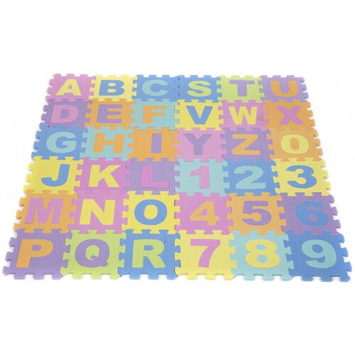 SKECTEN 36tlg. Puzzlematte Spielmatte Bodenmatte Spielteppich Kinderteppich Bodenmatte eva Schaumstoff Matte[26 Buchstaben und 10 Zahlen]