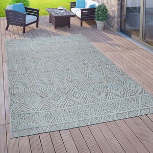 Paco Home In- & Outdoor-Teppich Für Balkon Terrasse, Flachgewebe, 3-D Ethno-Look, In Türkis 120x170 cm Paco Home In- & Outdoor-Teppich Für Balkon Terrasse, Flachgewebe, 3-D Ethno-Look, In Türkis 120x170 cm