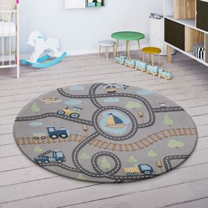PACO HOME Chicos 562 Kinderteppich - Straßen-Design, 150cm, Grau PACO HOME Chicos 562 Kinderteppich - Straßen-Design, 150cm, Grau