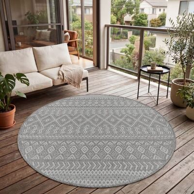 Paco Home - Grau 3 Boho Geometrischer Teppich - Innen/Außen Paco Home - Grau 3 Boho Geometrischer Teppich - Innen/Außen
