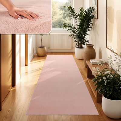Paco Home Moderner Wohnzimmer Teppich Kurzflor Waschbar Weich Einfarbig Felloptik Anti-rutsch 60x100 Cm, Rosa Paco Home Moderner Wohnzimmer Teppich Kurzflor Waschbar Weich Einfarbig Felloptik Anti-rutsch 60x100 Cm, Rosa