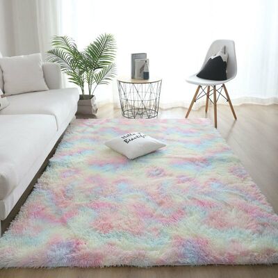 Minkurow Flauschiger Kunstpelz-bodenteppich, Flauschiger Teppich, Dekorativer Farbverlauf, Bodenmatte Für Schlafzimmer, Wohnzimmer, Esszimmer (regenbogenfarben, 60 X 160 Cm) Minkurow Flauschiger Kunstpelz-bodenteppich, Flauschiger Teppich, Dekorativer Farbverlauf, Bodenmatte Für Schlafzimmer, Wohnzimmer, Esszimmer (regenbogenfarben, 60 X 160 Cm)