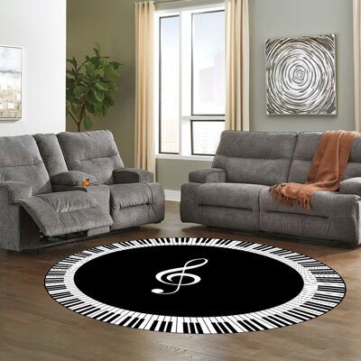 JUTE Optischer Teppich Mit Notenmuster, Ideal Für Zuhause, Schlafzimmer, Wohnzimmer, Als Fußmatte Oder Unter Dem Sofa, 120 X 120 Cm JUTE Optischer Teppich Mit Notenmuster, Ideal Für Zuhause, Schlafzimmer, Wohnzimmer, Als Fußmatte Oder Unter Dem Sofa, 120 X 120 Cm