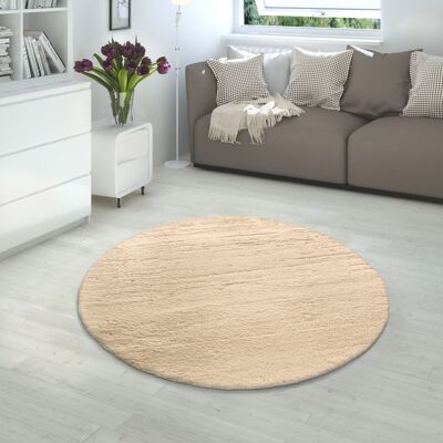 Paco Home - Hochflor Teppich Wohnzimmer Kunstfell Super Soft Einfarbig In Versch. Größen Und Farben Sand, 150x170 Cm Oval Paco Home - Hochflor Teppich Wohnzimmer Kunstfell Super Soft Einfarbig In Versch. Größen Und Farben Sand, 150x170 Cm Oval