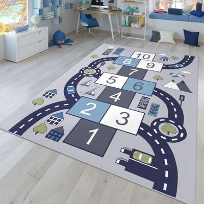 OEM Kinderzimmerteppich, Spielmatte, Jungen-/mädchenteppich, Haus, Autos, Straße, Farbe: Grau, Größe: 80 X 160 Cm, Dyk-alovez OEM Kinderzimmerteppich, Spielmatte, Jungen-/mädchenteppich, Haus, Autos, Straße, Farbe: Grau, Größe: 80 X 160 Cm, Dyk-alovez