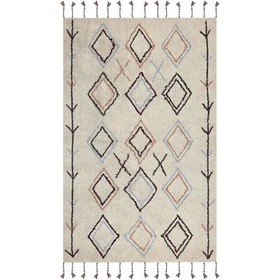 Beliani Baumwoll-Teppich 140 x 200 cm Beige CORUM - Teppich Beliani Baumwoll-Teppich 140 x 200 cm Beige CORUM - Teppich