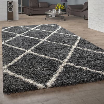 Paco Home Hochflor Teppich Wohnzimmer Skandinavisches Muster Rautenmuster Dunkelgrau Creme 150 Cm Quadrat Paco Home Hochflor Teppich Wohnzimmer Skandinavisches Muster Rautenmuster Dunkelgrau Creme 150 Cm Quadrat