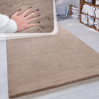 Paco Home - Hochflor Teppich Wohnzimmer Kunstfell Super Soft Einfarbig In Versch. Größen Und Farben Beige, 200 Cm Quadrat Paco Home - Hochflor Teppich Wohnzimmer Kunstfell Super Soft Einfarbig In Versch. Größen Und Farben Beige, 200 Cm Quadrat