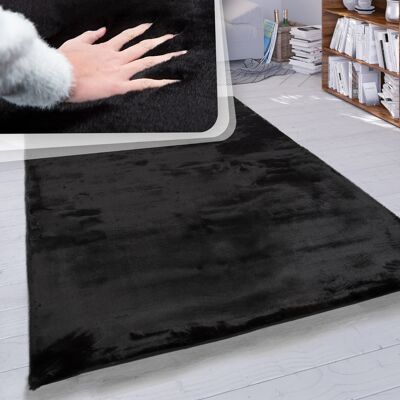 Paco Home - Hochflor Teppich Wohnzimmer Kunstfell Super Soft Einfarbig In Versch. Größen Und Farben Schwarz, 150x170 Cm Oval Paco Home - Hochflor Teppich Wohnzimmer Kunstfell Super Soft Einfarbig In Versch. Größen Und Farben Schwarz, 150x170 Cm Oval