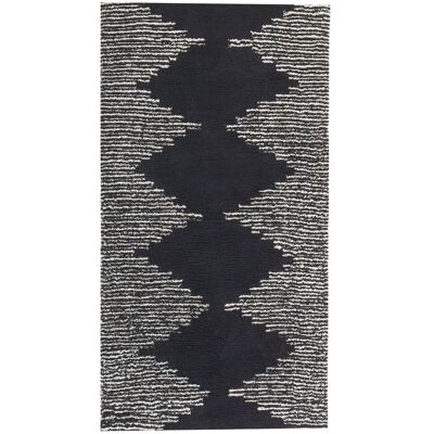 Beliani Baumwoll-Teppich - Schwarz-Weiß - 80x150cm - Skandinavischer Stil Beliani Baumwoll-Teppich - Schwarz-Weiß - 80x150cm - Skandinavischer Stil