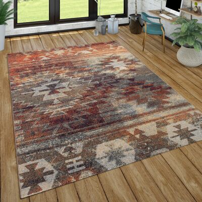 Paco Home Teppich Wohnzimmer Vintage Design Kurzflor Abstraktes Muster, Modern Mehrfarbig 60x100 Cm Paco Home Teppich Wohnzimmer Vintage Design Kurzflor Abstraktes Muster, Modern Mehrfarbig 60x100 Cm