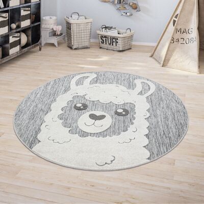 PACO HOME Tweet 468 Kinderteppich - Rund Tier Teppich 160cm PACO HOME Tweet 468 Kinderteppich - Rund Tier Teppich 160cm