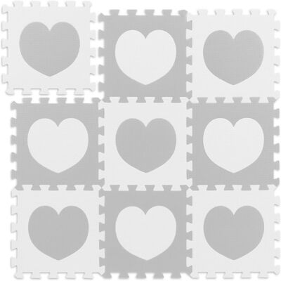 Relaxdays - Herz Puzzle Matte - Weiß/Grau - ungiftig - Puzzle Matte Relaxdays - Herz Puzzle Matte - Weiß/Grau - ungiftig - Puzzle Matte