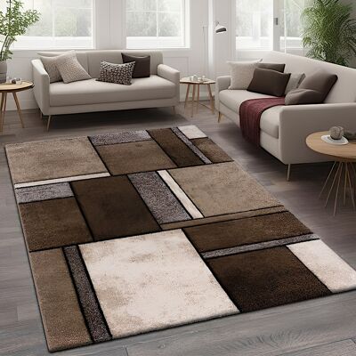 Paco Home Moderner Teppich Beige Braun Grau 80x300cm - Teppich Paco Home Moderner Teppich Beige Braun Grau 80x300cm - Teppich