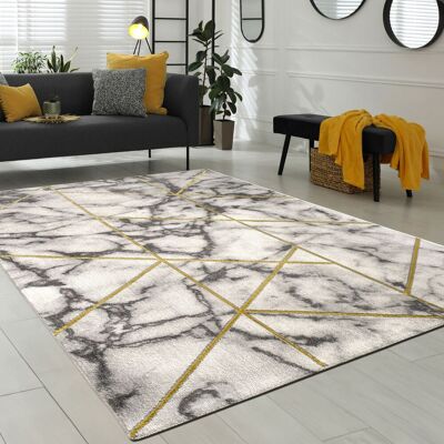Paco Home - Wohnzimmer-teppiche Grau Gold Weich Marmor Optik Kurzflor Mit Vers. Designs 160x230 Cm, Gold 4 Paco Home - Wohnzimmer-teppiche Grau Gold Weich Marmor Optik Kurzflor Mit Vers. Designs 160x230 Cm, Gold 4