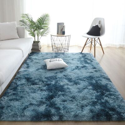 Minkurow Flauschiger Bodenteppich, Kunstpelz, Flauschiger Bereich, Dekorativer Farbverlauf, Bodenmatte Für Schlafzimmer, Wohnzimmer, Esszimmer (blau, 80 X 160 Cm) Minkurow Flauschiger Bodenteppich, Kunstpelz, Flauschiger Bereich, Dekorativer Farbverlauf, Bodenmatte Für Schlafzimmer, Wohnzimmer, Esszimmer (blau, 80 X 160 Cm)