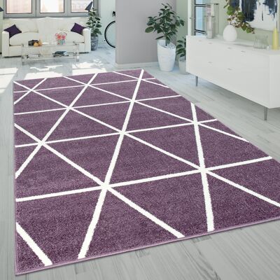 Paco Home Teppich Wohnzimmer Kurzflor Pastell Geometrisches Design Rauten Muster Lila 70x250 Cm Paco Home Teppich Wohnzimmer Kurzflor Pastell Geometrisches Design Rauten Muster Lila 70x250 Cm