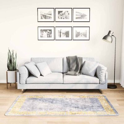 vidaXL 80x150cm Grauer Waschbarer Rutschfester Teppich - Boden Dekor vidaXL 80x150cm Grauer Waschbarer Rutschfester Teppich - Boden Dekor