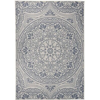 vidaXL 160x230 cm Blau Muster Outdoor Flachgewebe Teppich - Außenläufer vidaXL 160x230 cm Blau Muster Outdoor Flachgewebe Teppich - Außenläufer