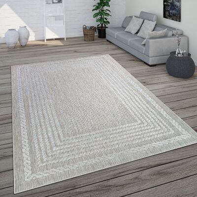 Paco Home - In- & Outdoor Teppich Für Balkon Terrasse, Küchenteppich Im Modernen Skandi-look 80x150 Cm, Creme Paco Home - In- & Outdoor Teppich Für Balkon Terrasse, Küchenteppich Im Modernen Skandi-look 80x150 Cm, Creme