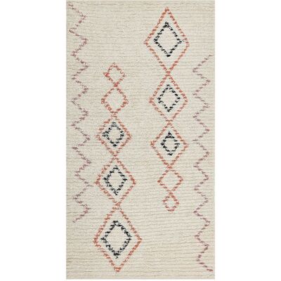 Beliani Teppich Beige Baumwolle 80 x 150 cm - Geometrisches Muster - Wohnzimmer Beliani Teppich Beige Baumwolle 80 x 150 cm - Geometrisches Muster - Wohnzimmer