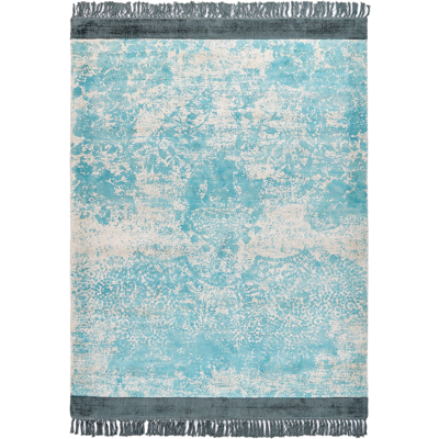 Beliani Viscose Area Rug 140 x 200 cm Blau und Beige - Teppich Beliani Viscose Area Rug 140 x 200 cm Blau und Beige - Teppich
