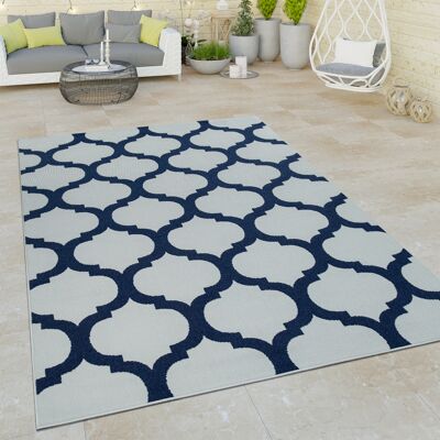 Paco Home - Outdoor Indoor Teppich Weiß Blau 3d Optik Marokkanisches Design Flachgewebe 80x150 Cm Paco Home - Outdoor Indoor Teppich Weiß Blau 3d Optik Marokkanisches Design Flachgewebe 80x150 Cm